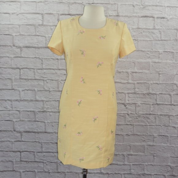 Vintage Dresses & Skirts - Vintage 90s Floral Embroidered Dress 8